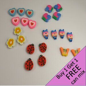 Easter Egg Filler: Small Erasers (24 items) Spring mix Butterflies, Ladybugs etc